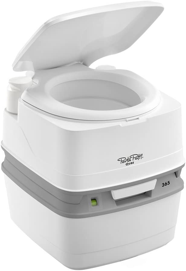 NRS Healthcare Porta Potti Qube 365 Chemical Portable Toilet with Piston Flush